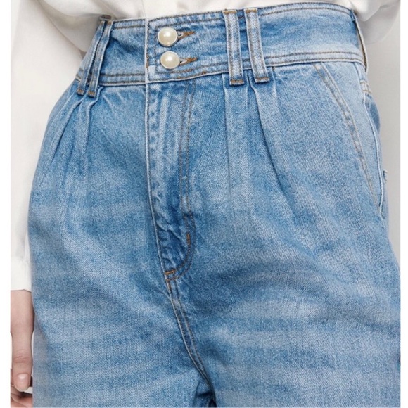 SANDRO Medium Wash Pearl Button Jeans EU 36 / US 4 / S - Picture 4 of 8